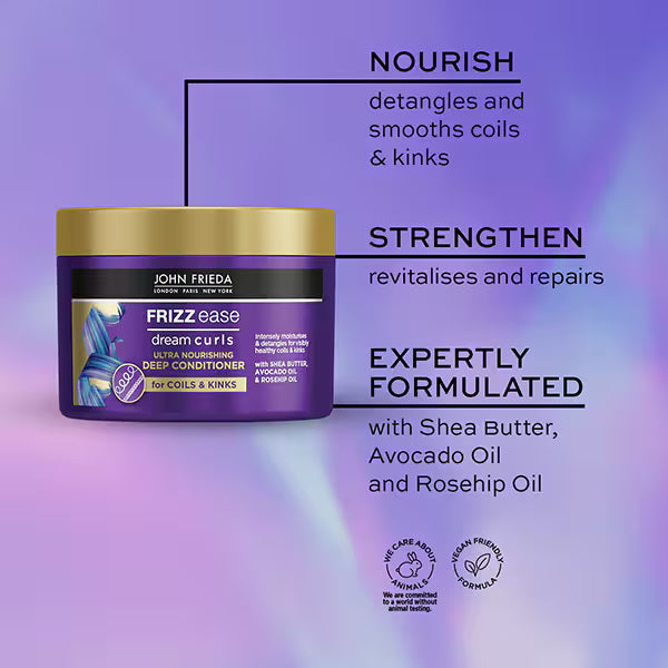 John Frieda Dream Curls Nourish Conditioner 230ml, imported from the UK