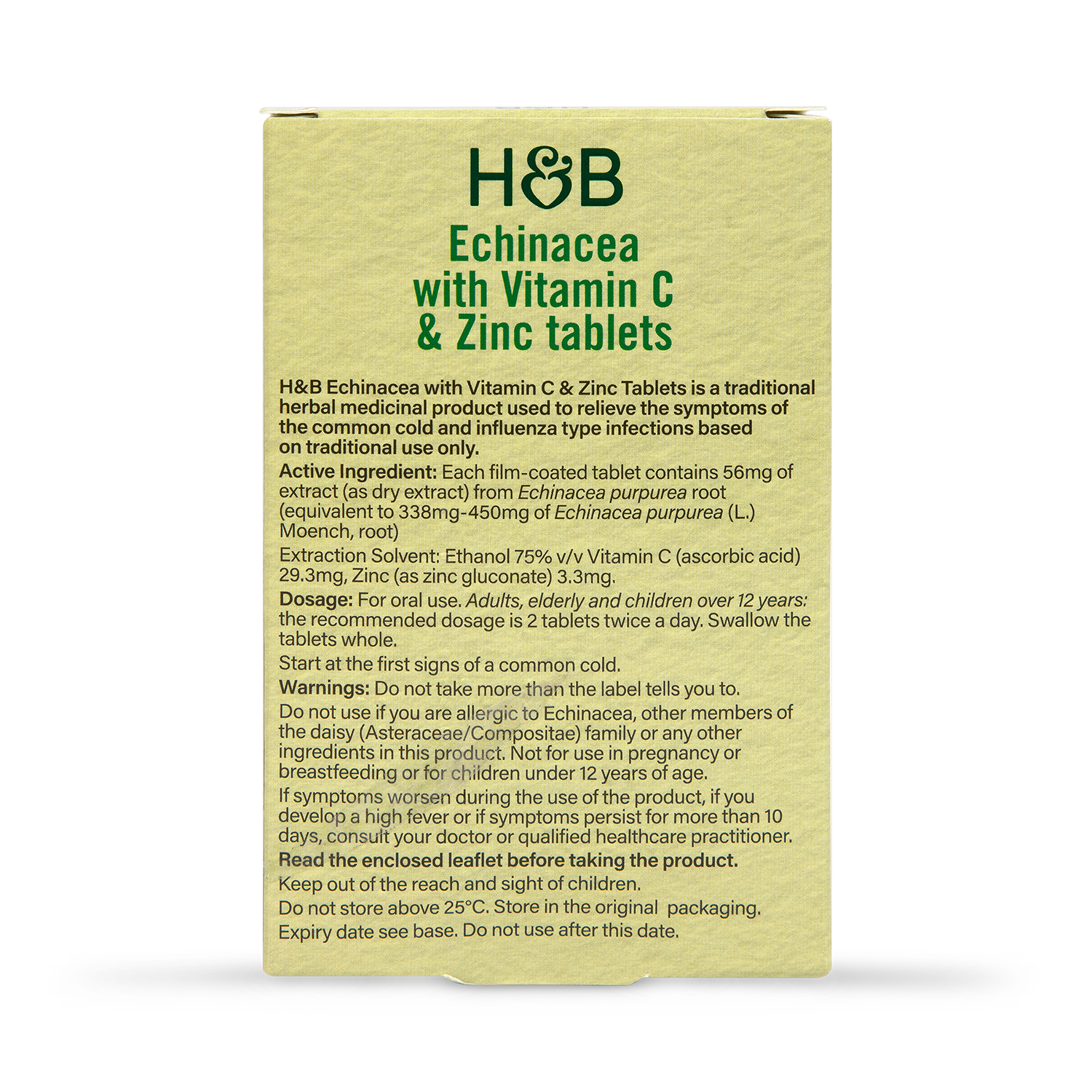 Holland & Barrett Echinacea with Vitamin C & Zinc 60 Tablets - 998312