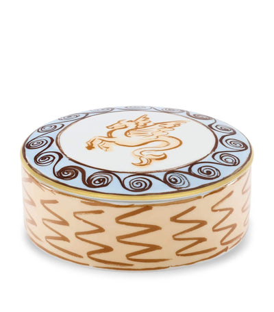 GINORI 1735 Porcelain Il Viaggio di Nettuno Round Trinket Box 13cm