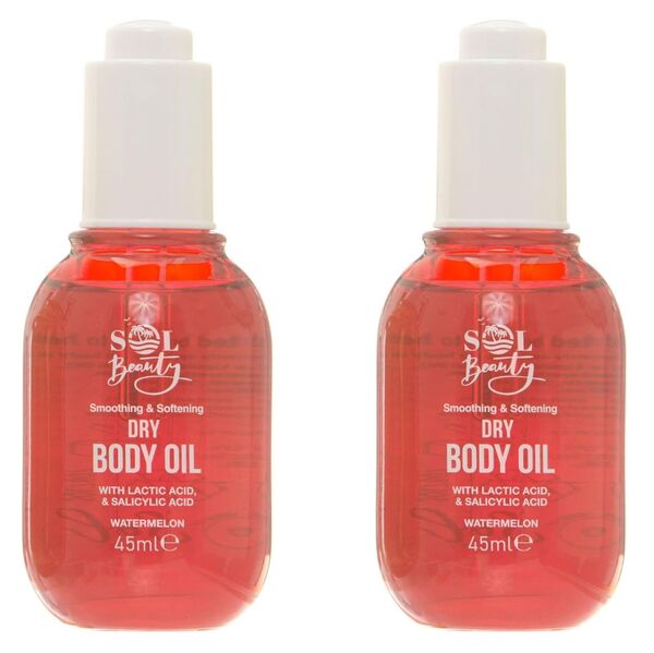Sol Beauty Dry Body Oil Watermelon Scent 2 x 45ml (British brand)