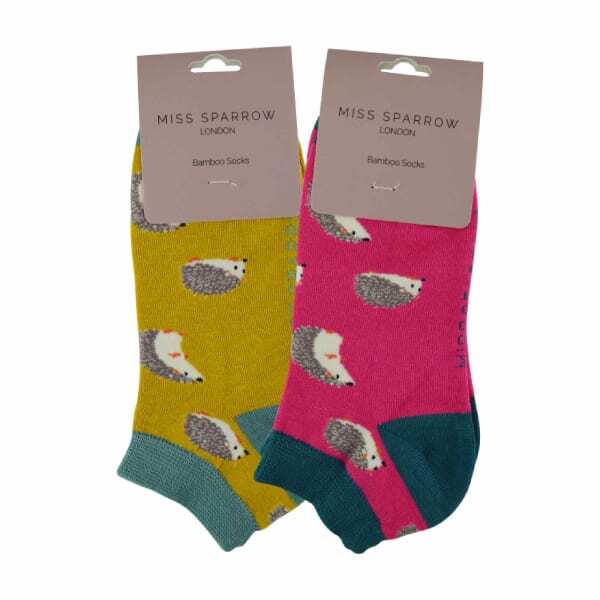 Miss Sparrow 2 Pair Bamboo Trainer Socks, imported from the UK