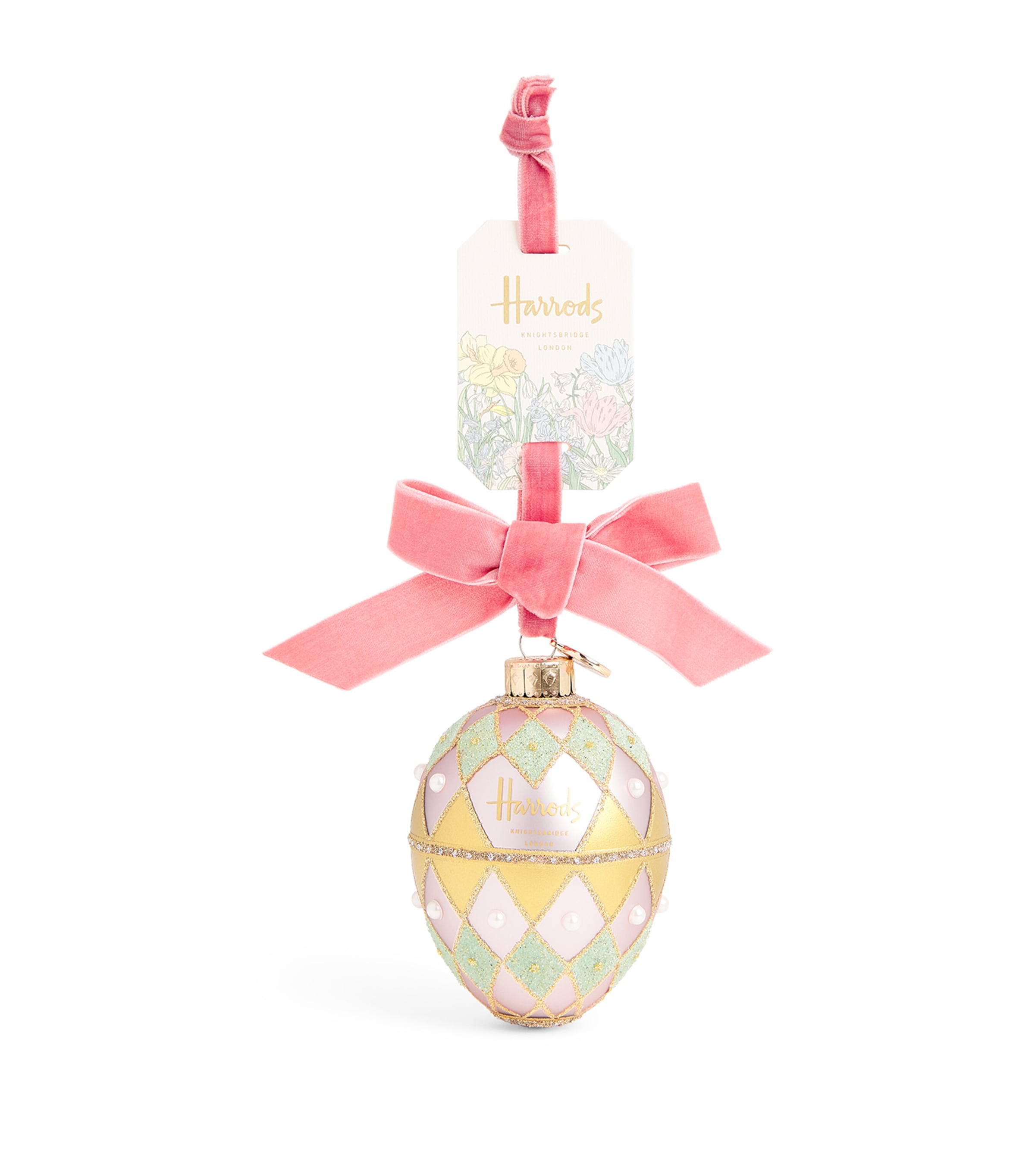 Harrods Glass Easter Egg Hanging Decoration, UK version