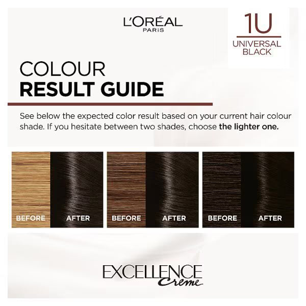 L'Oreal Paris Excellence Crème 1U Black Hair Dye, UK version