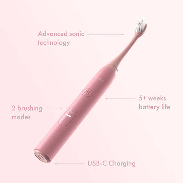 Ordo Sonic Lite Electric Toothbrush Petal, imported from the UK