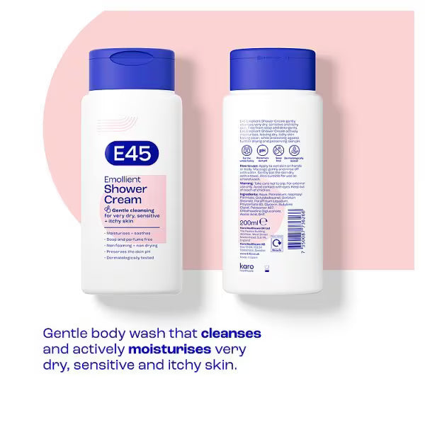 E45 Emollient Shower Cream 200ml - British product