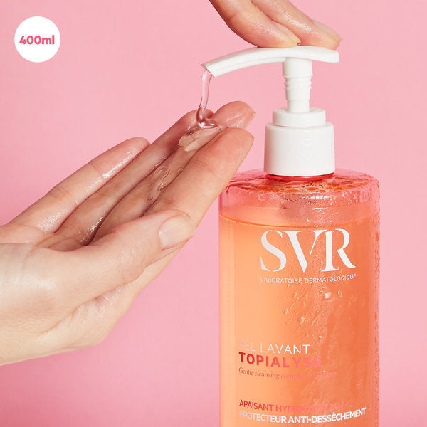SVR Topialyse 24hr Hydrating Face & Body Gel Wash 400ml (British brand)