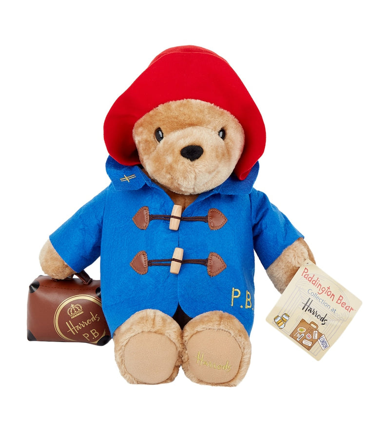 Plush Soft Toy Bear with Golden Thread Detailing and Satin Bow