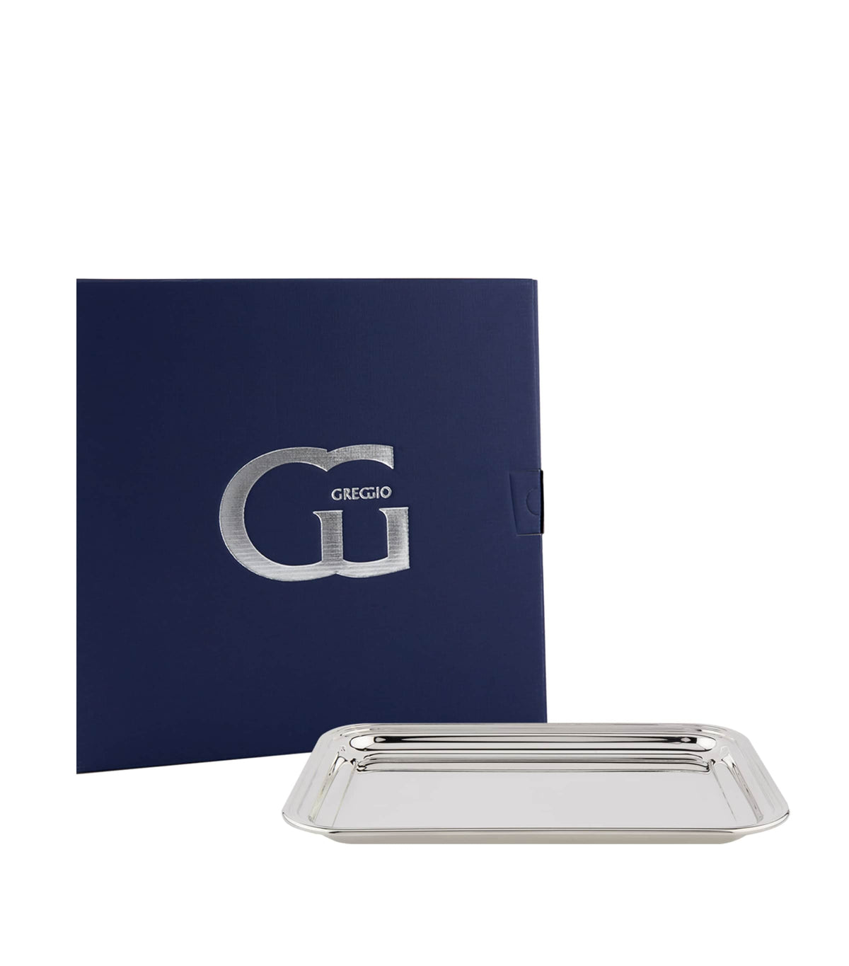 Greggio silver-plated Georgian rectangular tray 34cm x 26cm, UK version