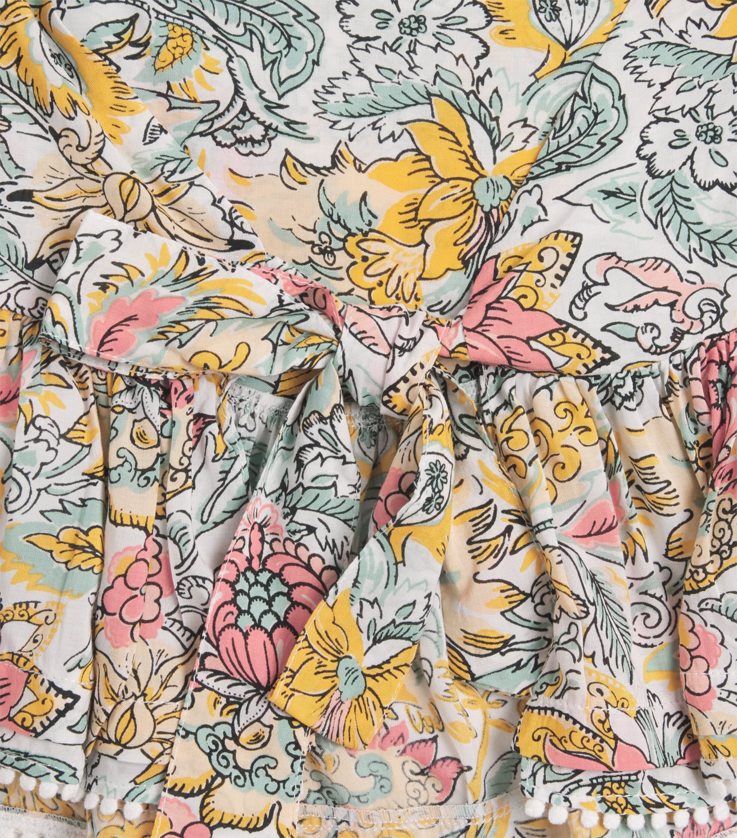 Poupette St Barth kids frilled printed cycas top (4-12 years), imported from the UK