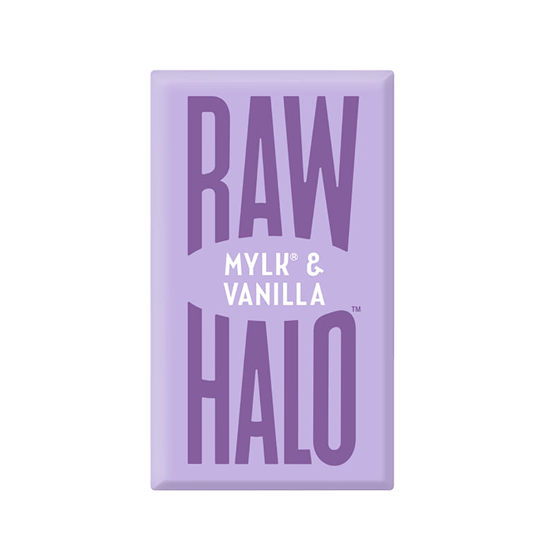 Raw Halo vegan mylk vanilla chocolate 22g, imported from the UK