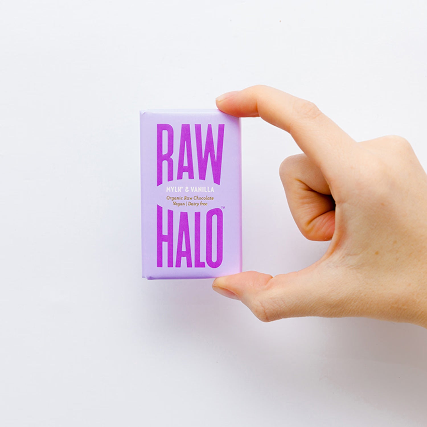 Raw Halo vegan mylk vanilla chocolate 22g, imported from the UK