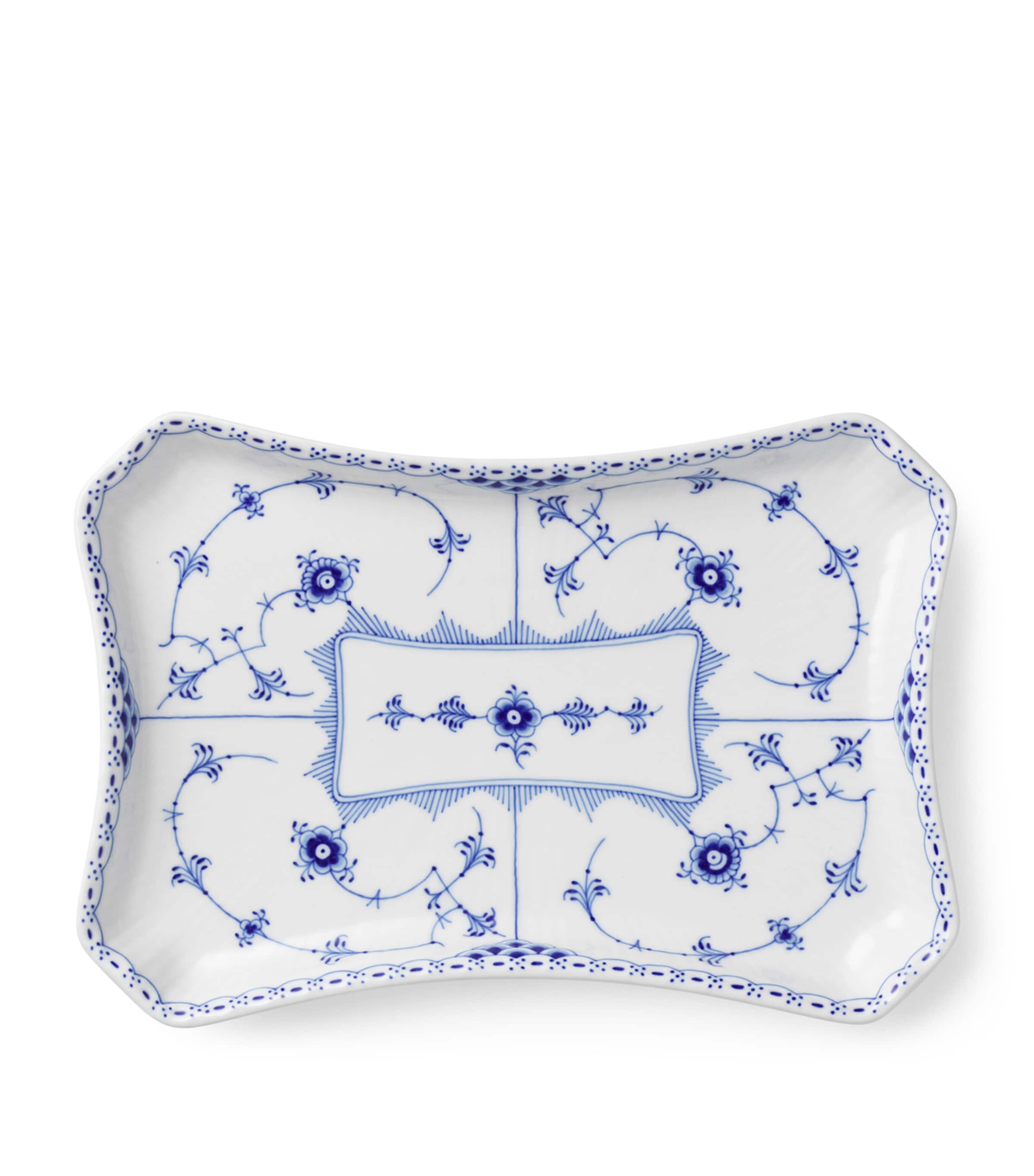 Royal Copenhagen Half Lace Rectangular porcelain dish 24.5cm, imported from the UK