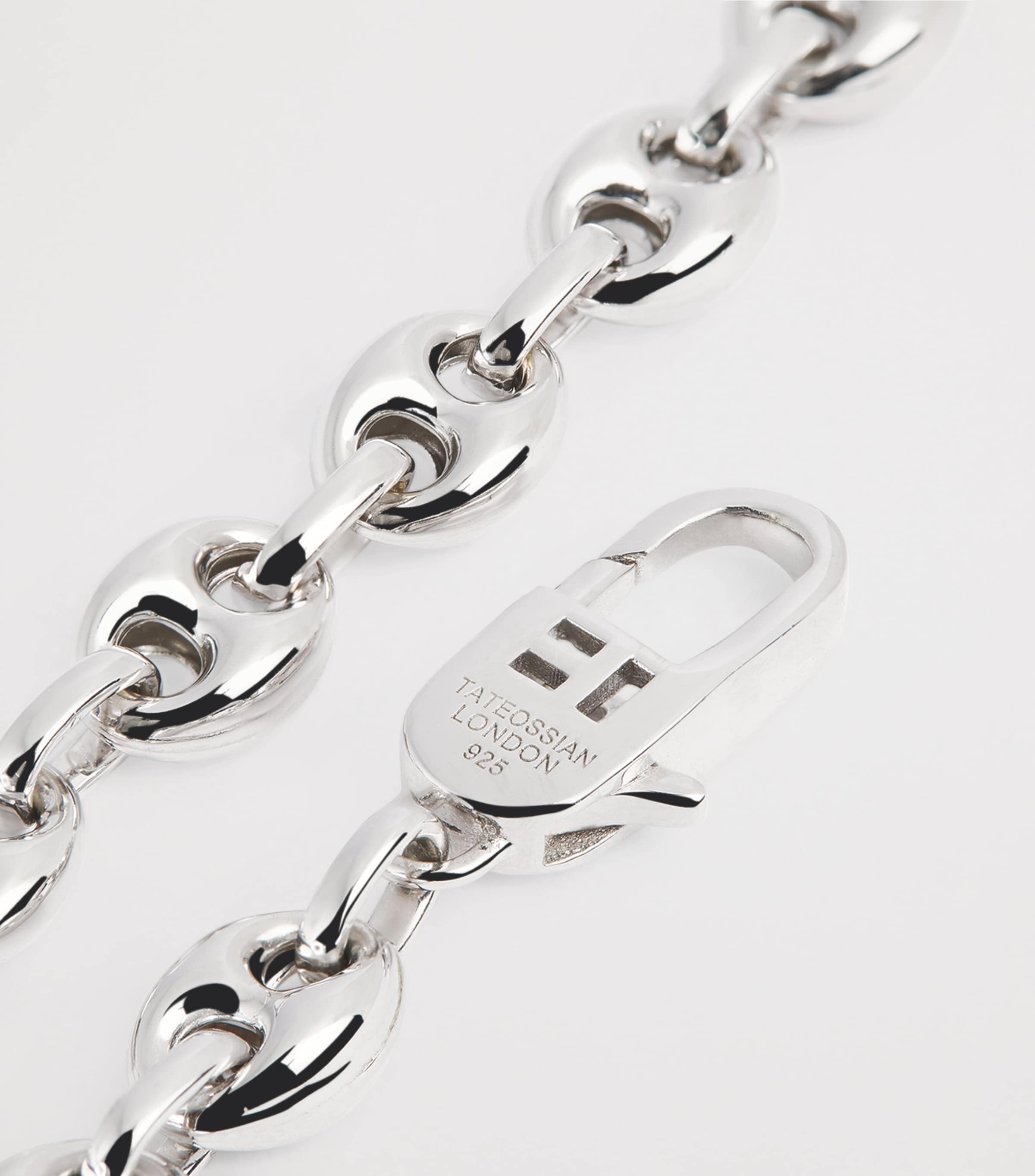 Tateossian sterling silver marine link chain bracelet (British brand)