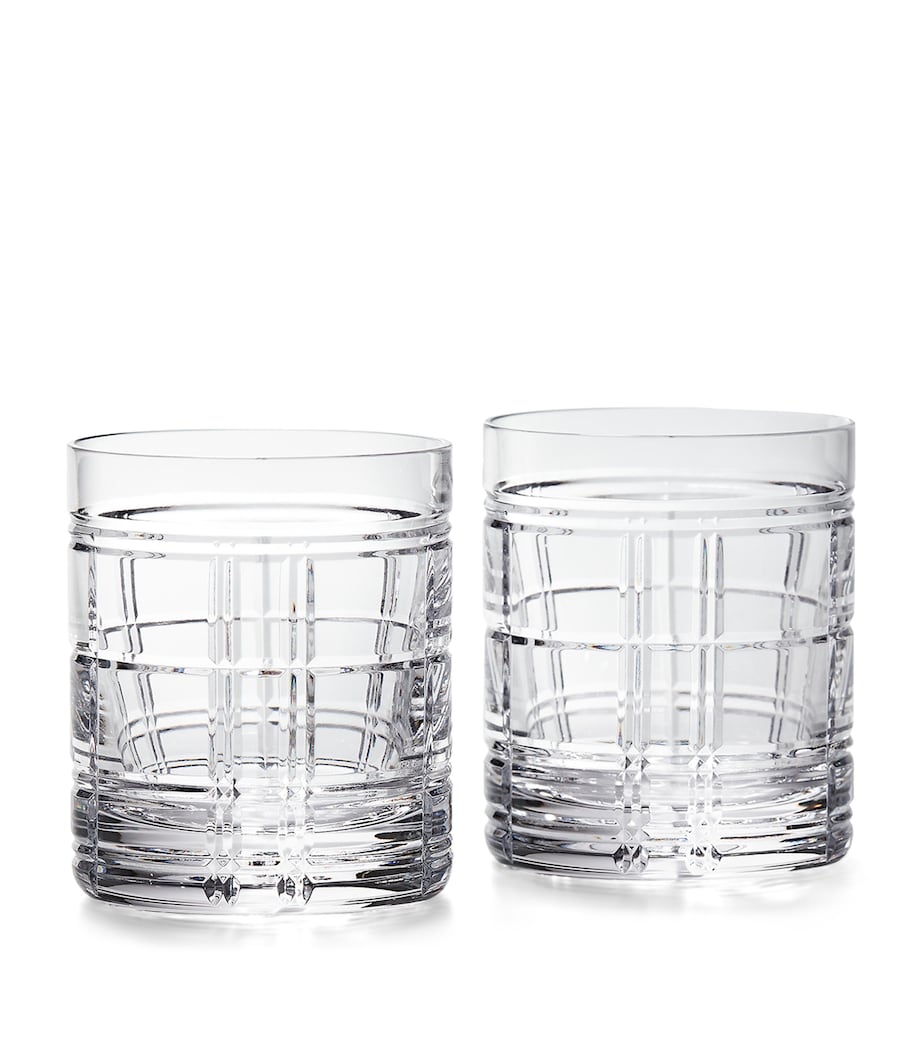 Ralph Lauren Hudson Plaid old-fashioned glasses set of two, imported from the UK