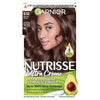 Garnier Nutrisse Glacial Brown permanent hair dye pack, UK version.