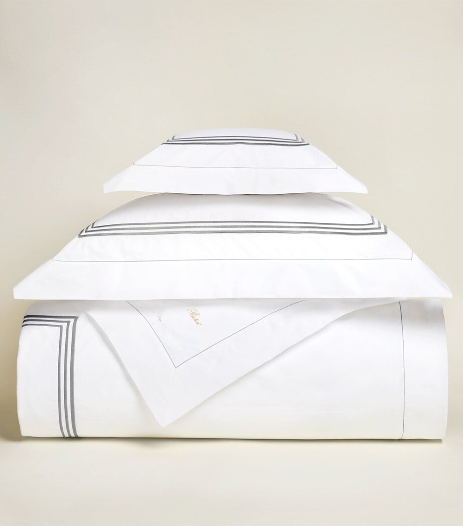 Egyptian Cotton Boudoir Pillowcase with Triple-Embroidered Stripe 30cm x 40cm