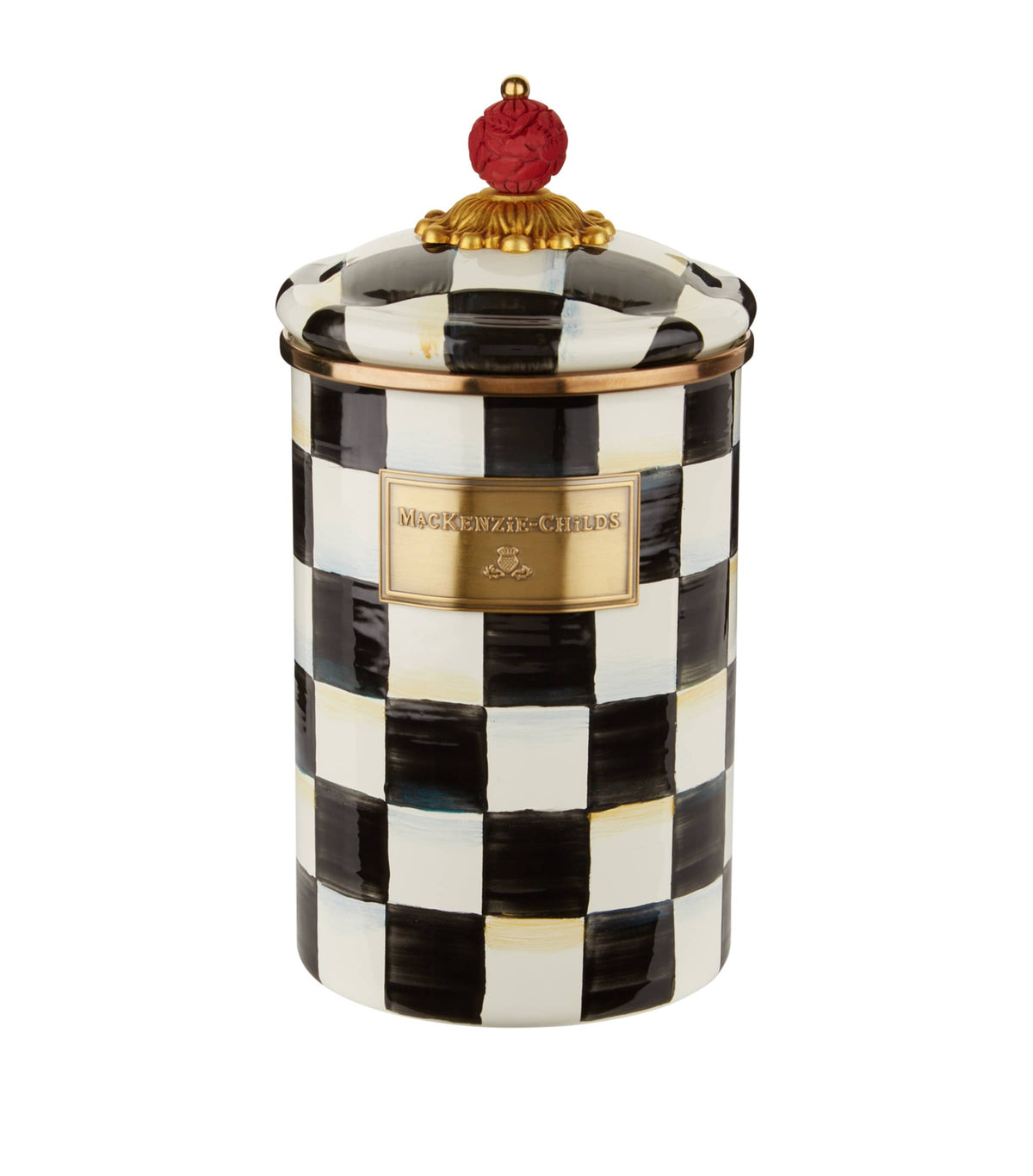 MacKenzie-Childs Large Courtly Check Enamel Canister