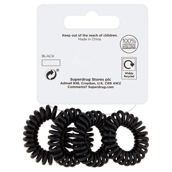 Superdrug Spiral Elastics Hair Ties (British brand)