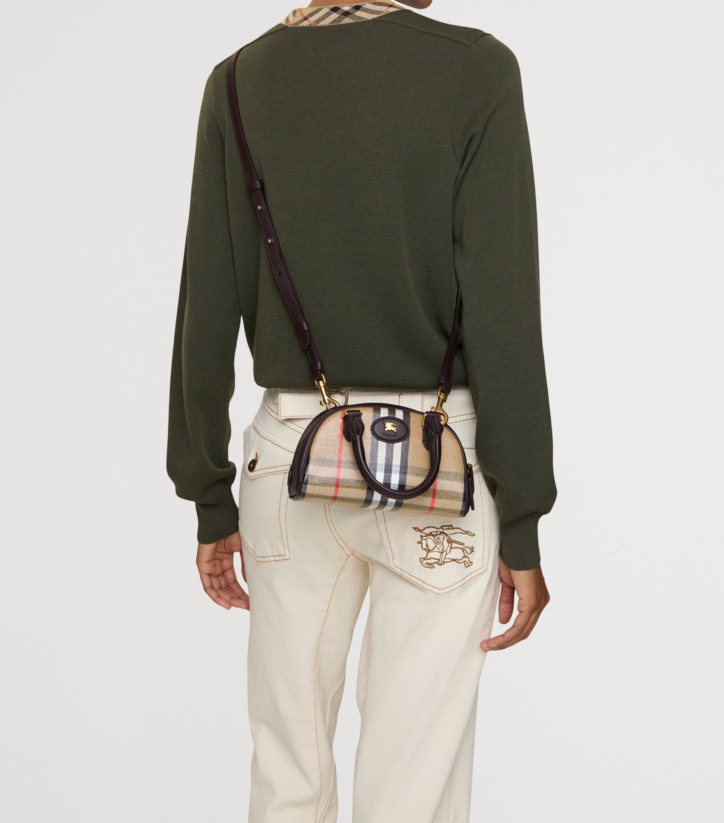 Burberry Mini Canvas Highlands Bowling Bag - British product