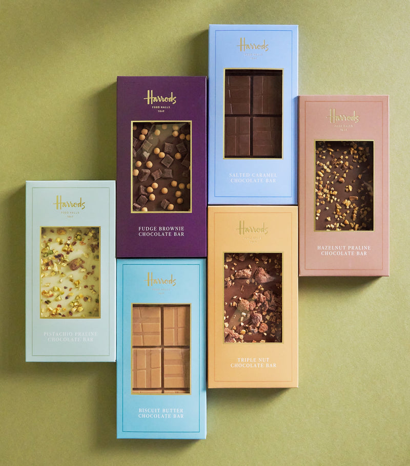 Harrods pistachio-filled white chocolate bar 123g, UK version