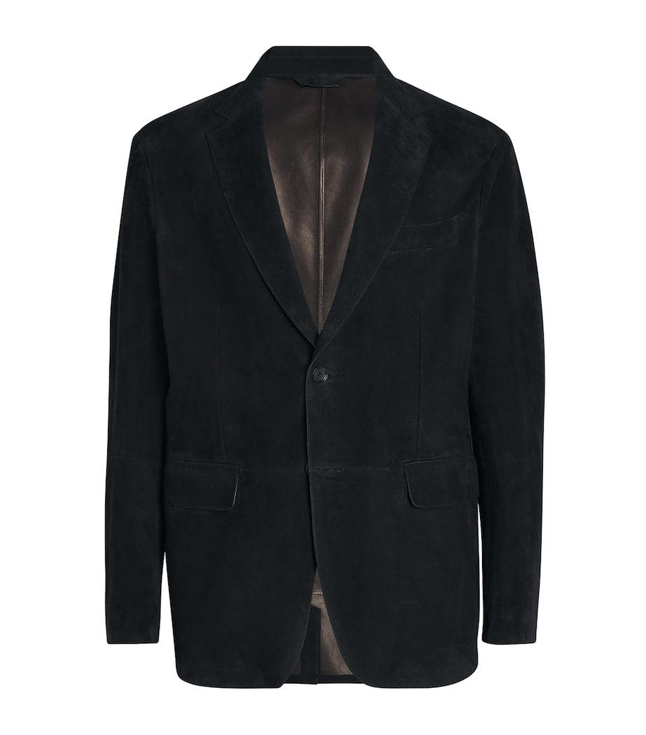 Brioni lambskin suede unlined blazer with notched lapels - British product
