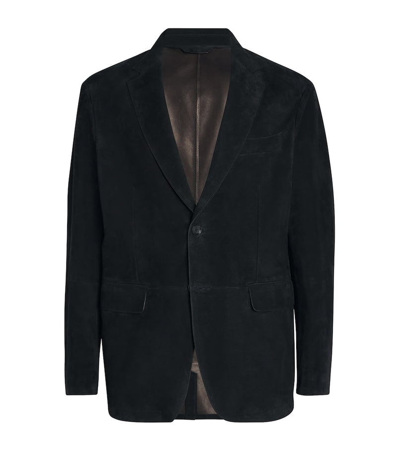 Brioni lambskin suede unlined blazer with notched lapels - British product