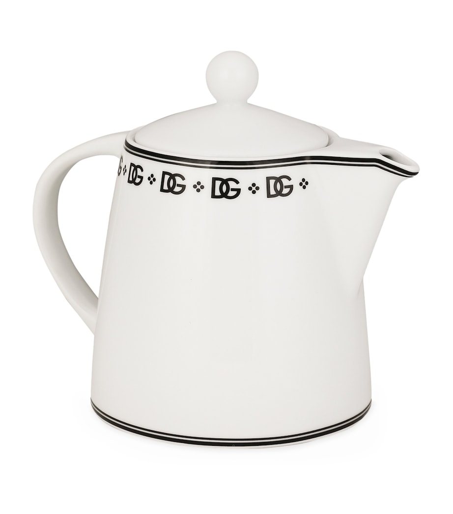Dolce&Gabbana porcelain teapot with monogram and Art Deco design - British product