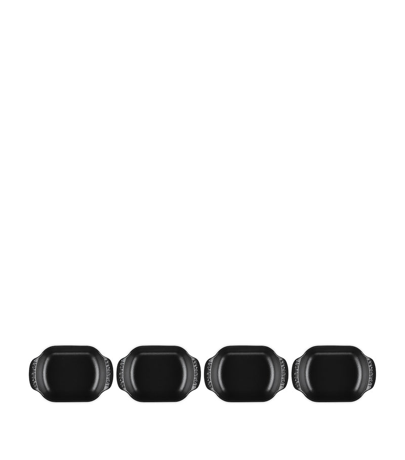 Le Creuset cast iron rectangular mini bakers set of 4, 300ml each, UK version