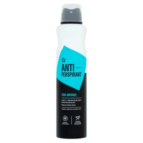 Superdrug Men's Deodorant 48hr Cool 250ml (British brand)