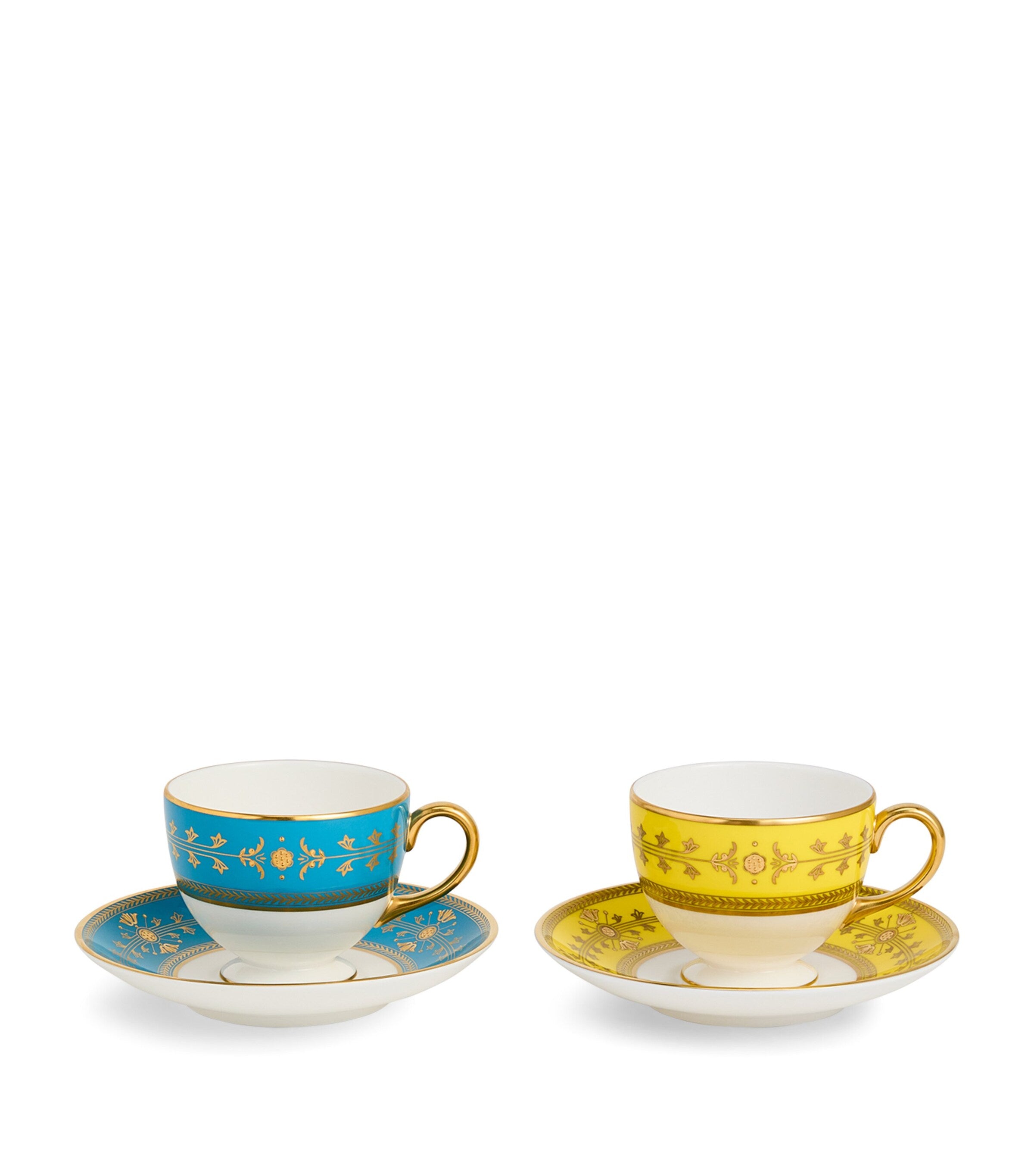 Wedgwood Set of 2 Bone China Bacchus Teacups and Saucers