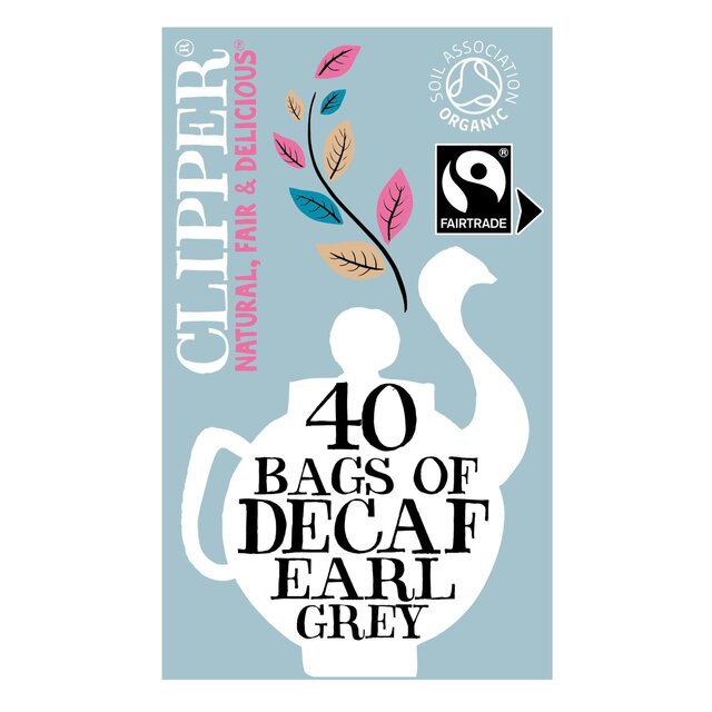Clipper Organic & Fairtrade Decaffeinated Earl Grey Tea   40 per pack - McGrocer