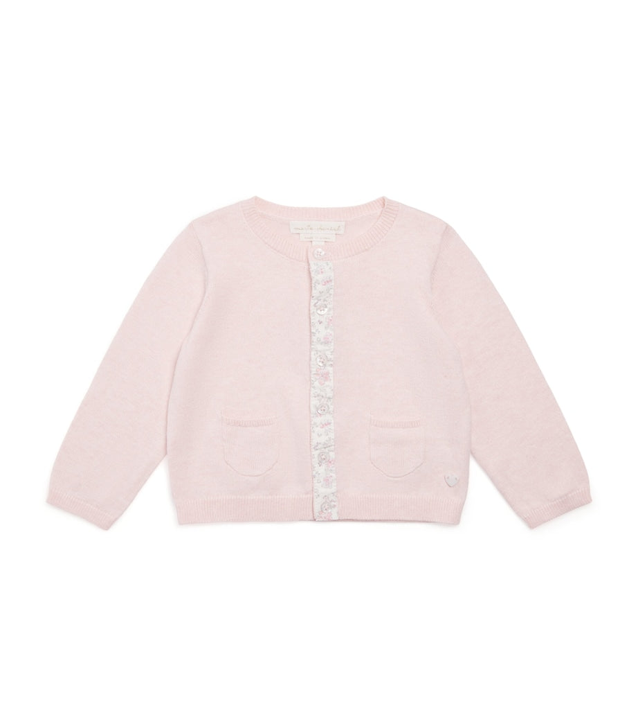 Marie-Chantal cotton-cashmere Casey baby cardigan 3-24 months, imported from the UK