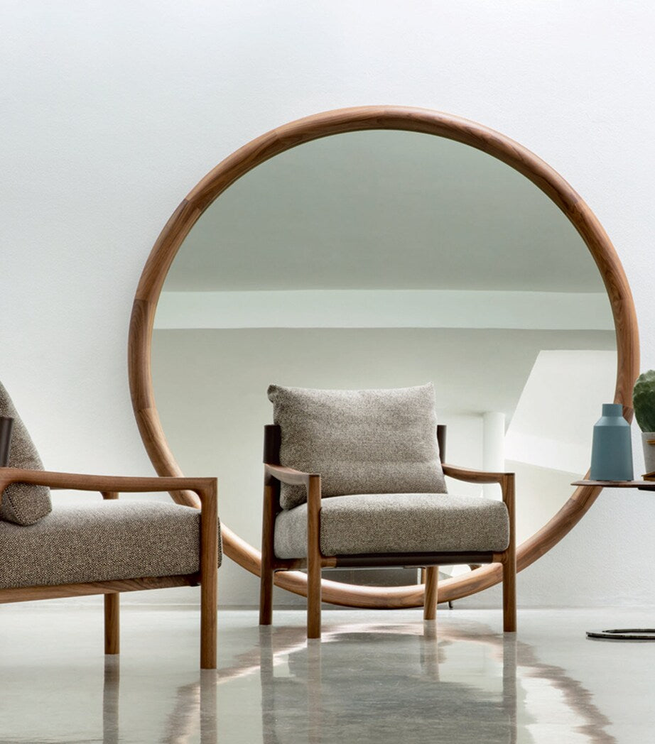 Large Wall Mirror with Solid Walnut Frame