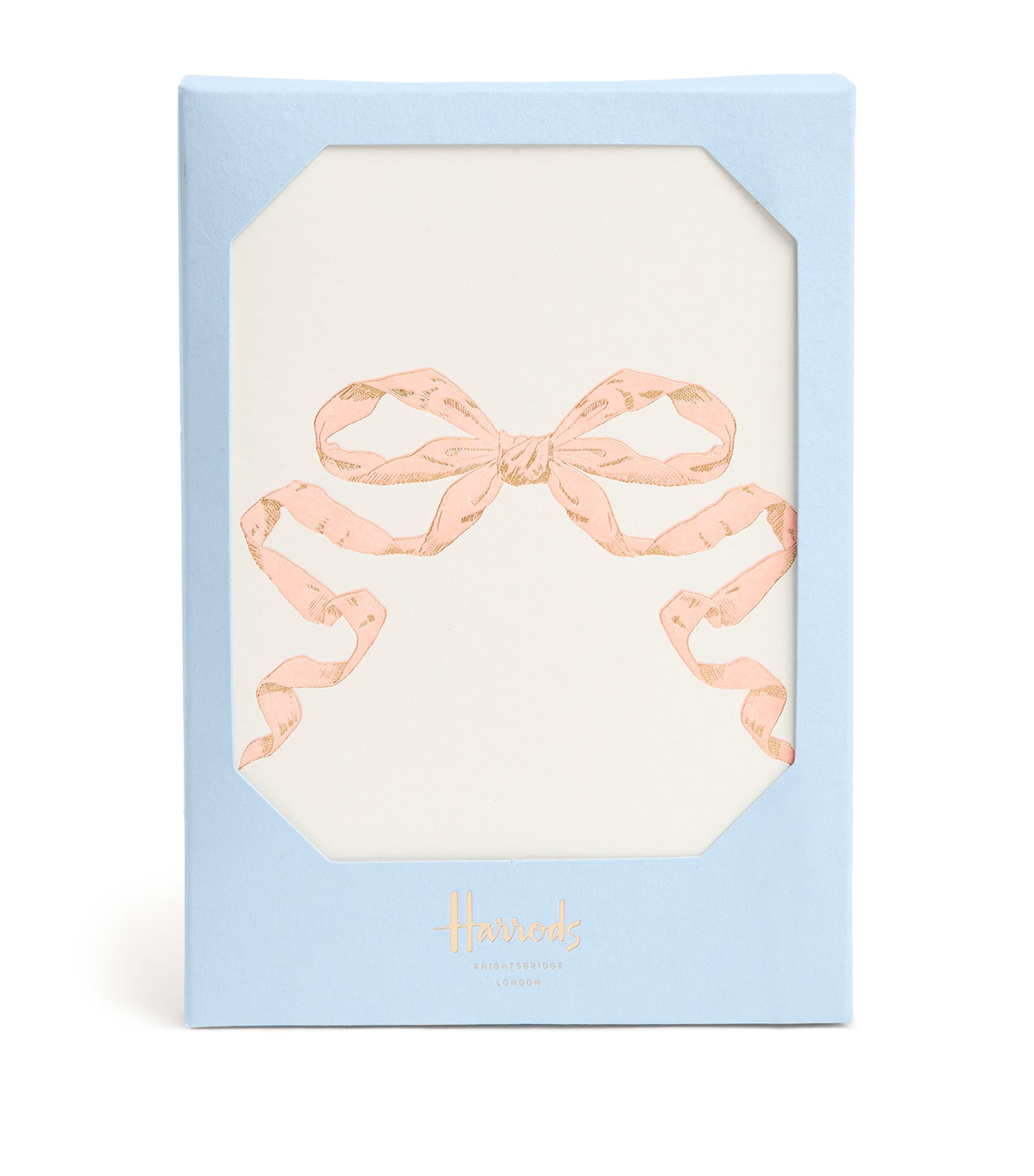 Harrods Blue Bow Greeting Cards Pack of 5, UK version