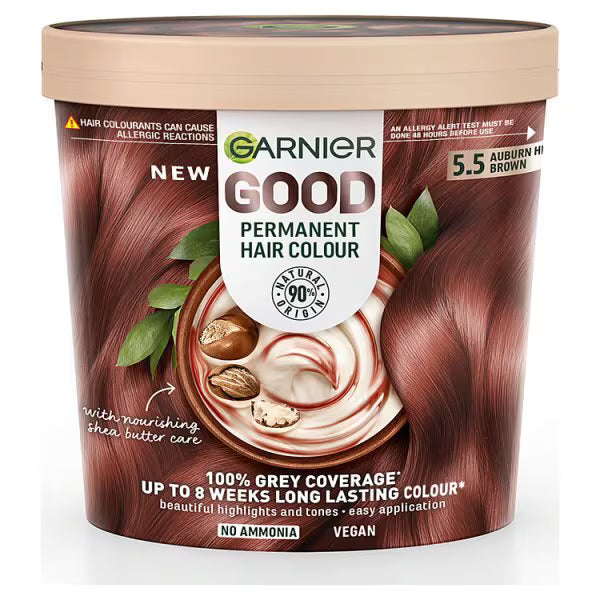 Garnier GOOD Permanent Hair Dye Auburn Hibiscus Brown 5.5, UK version