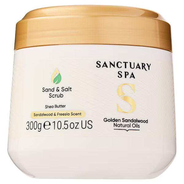 Sanctuary Spa golden sandalwood sand and salt scrub 300g (British brand)