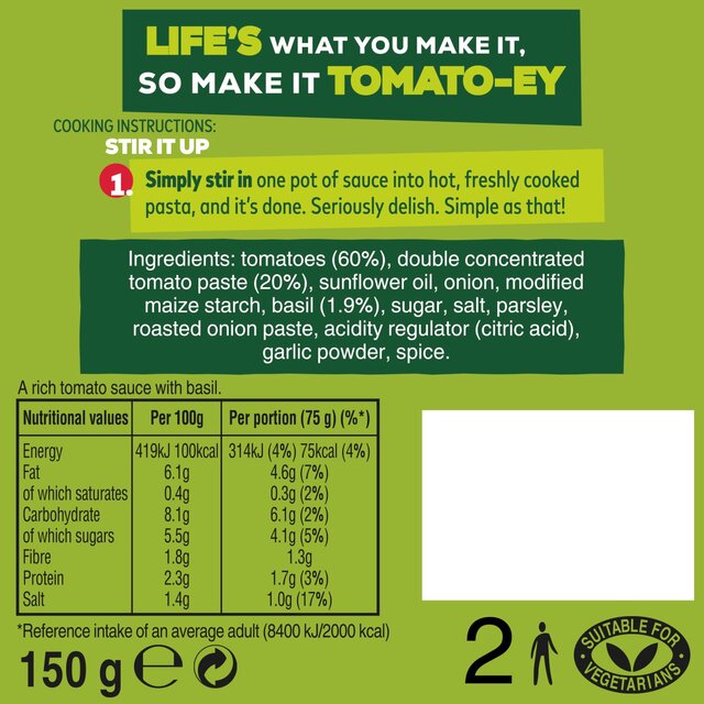 Dolmio Stir In Tomato & Basil Pasta Sauce   150g - McGrocer