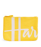 Harrods medium cotton logo pouch, UK version