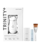 Nuface Trinity+ Starter Kit facial toning device with attachments and serums, imported from the UK