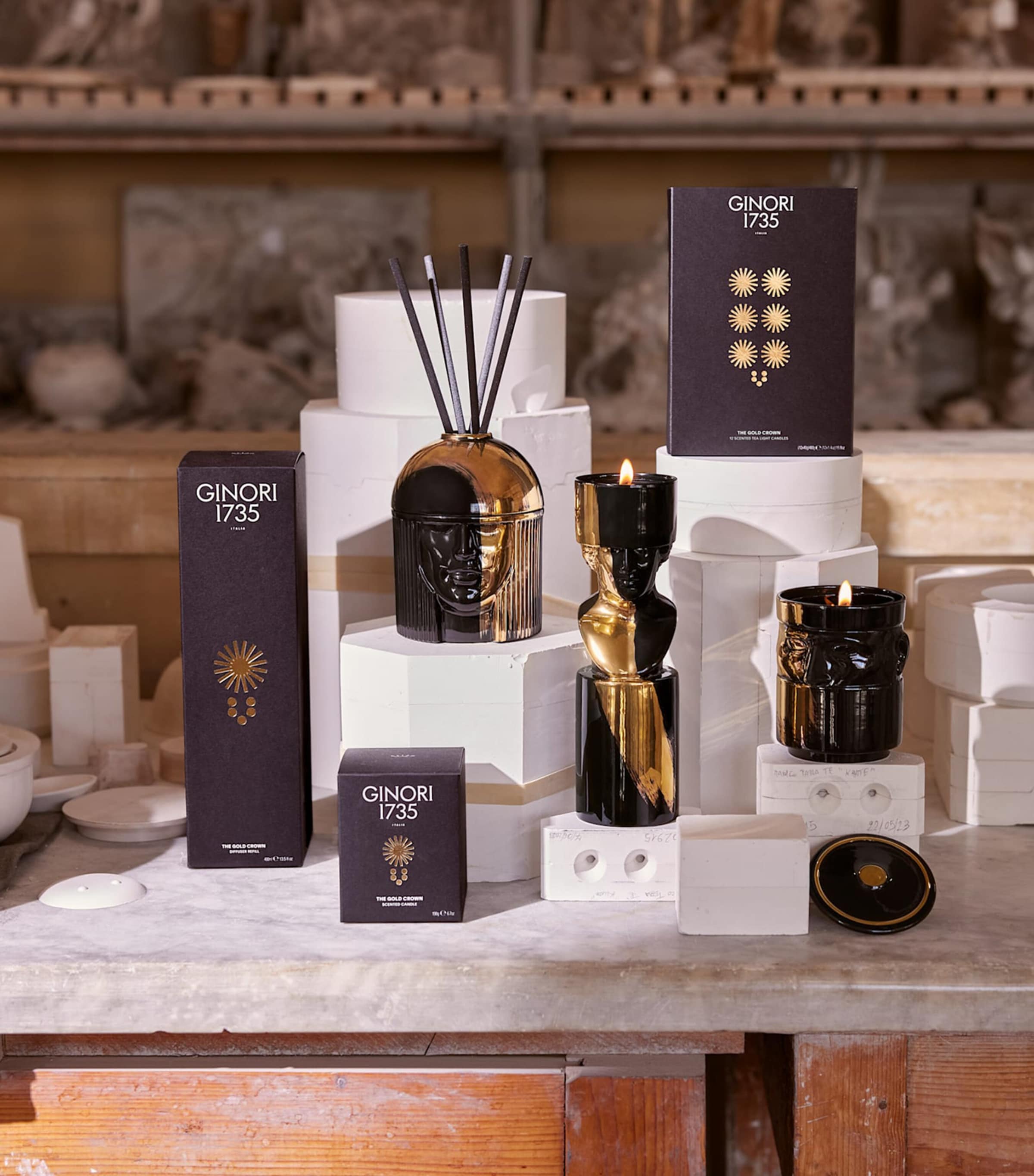 Ginori 1735 The Gold Crown room diffuser refill set (British brand)