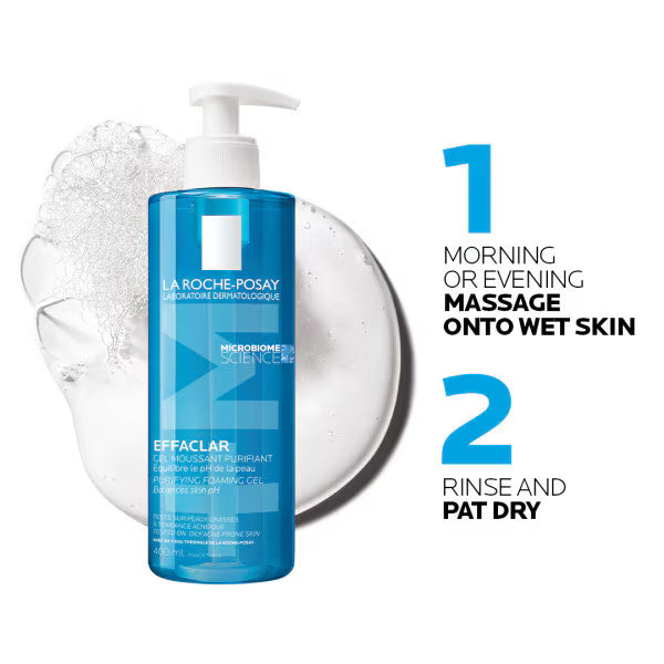 La Roche-Posay Effaclar Foaming Gel Cleanser 400ml, UK version