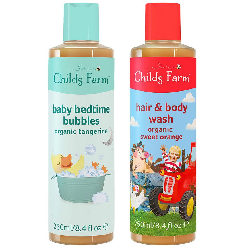 Childs Farm Hair &amp;amp; Body Wash &amp;amp; Baby Bedtime Bubble Bath Bundle