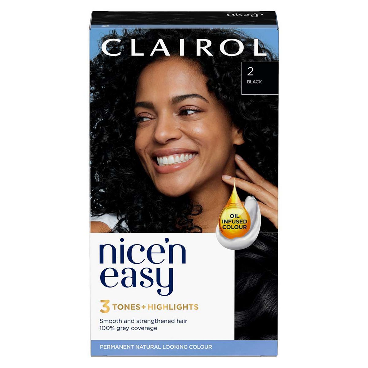 Clairol Nice'n Easy Cr&amp;egrave;me Oil Infused Permanent Hair Dye 2 Black 177ml