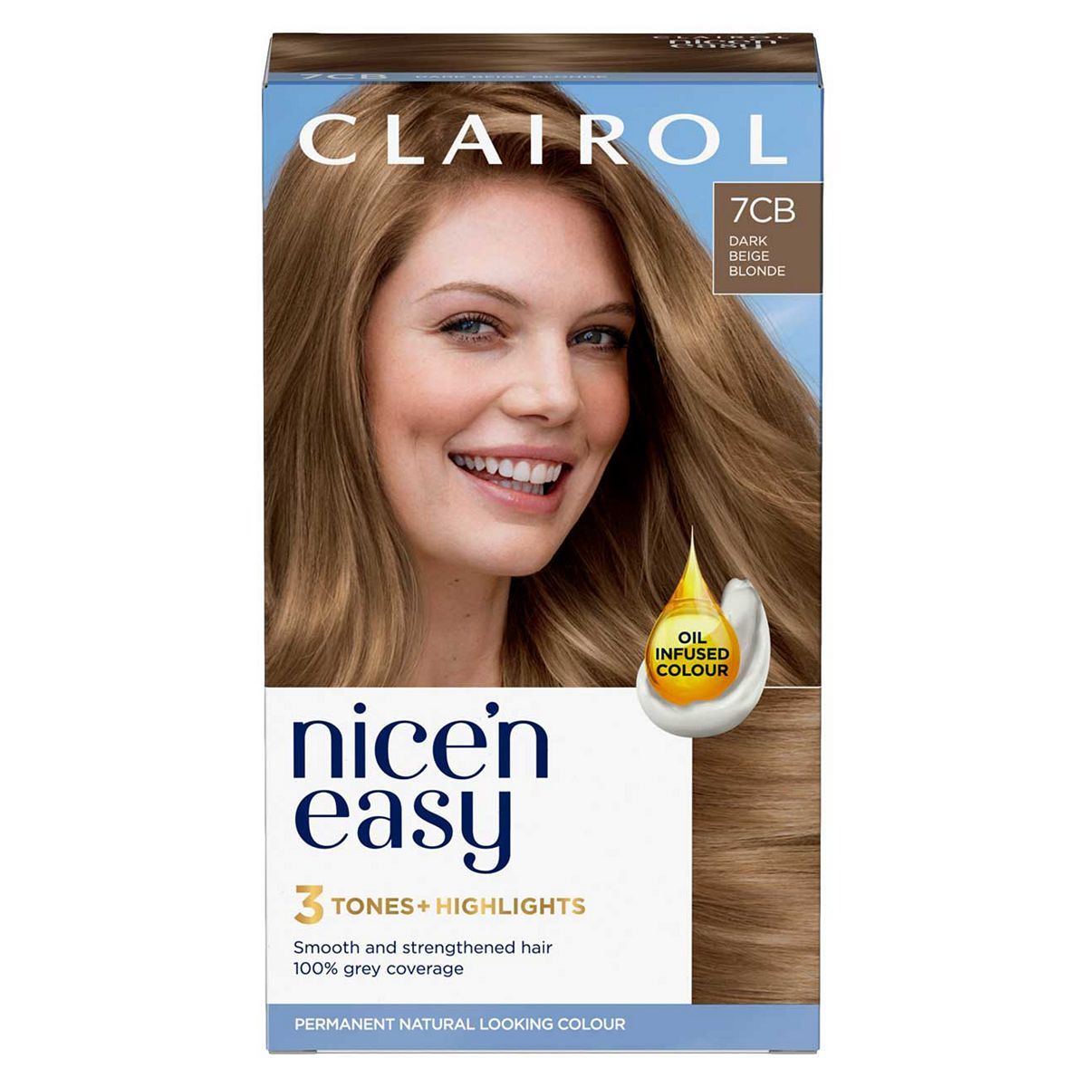 Clairol Nice'n Easy Cr&amp;egrave;me Oil Infused Permanent Hair Dye 7CB Dark Champagne Blonde 177ml