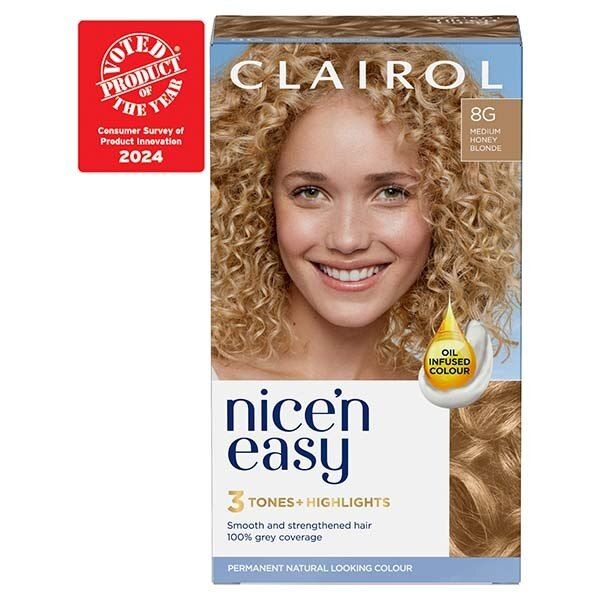 Clairol Nice'n Easy Hair Dye SB1 Ultra Light Beach Blonde 8G Medium Honey Blonde