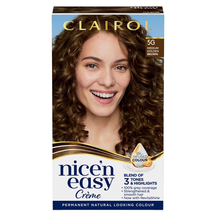 Clairol Nice&amp;rsquo;n Easy Permanent Hair Dye 5G Medium Golden Brown