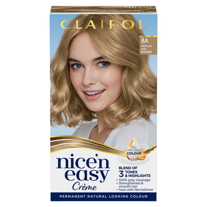 Clairol Nice&amp;rsquo;n Easy Permanent Hair Dye 8A Medium Ash Blonde
