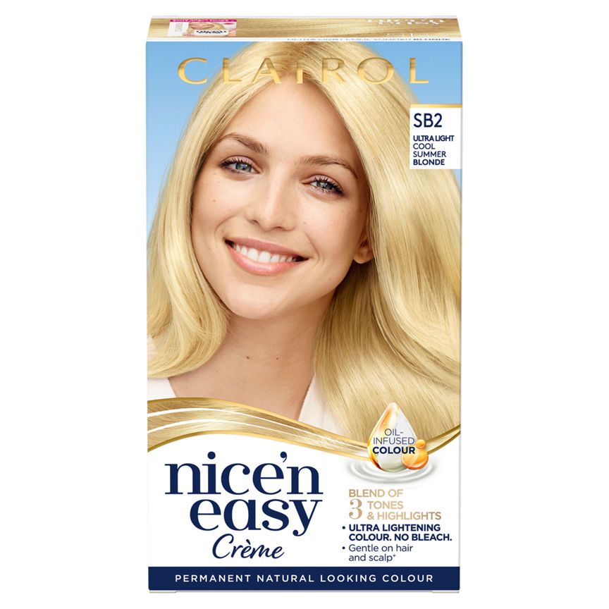 Clairol Nice&amp;rsquo;n Easy Permanent Hair Dye SB2 Ultra Light Cool Summer Blonde