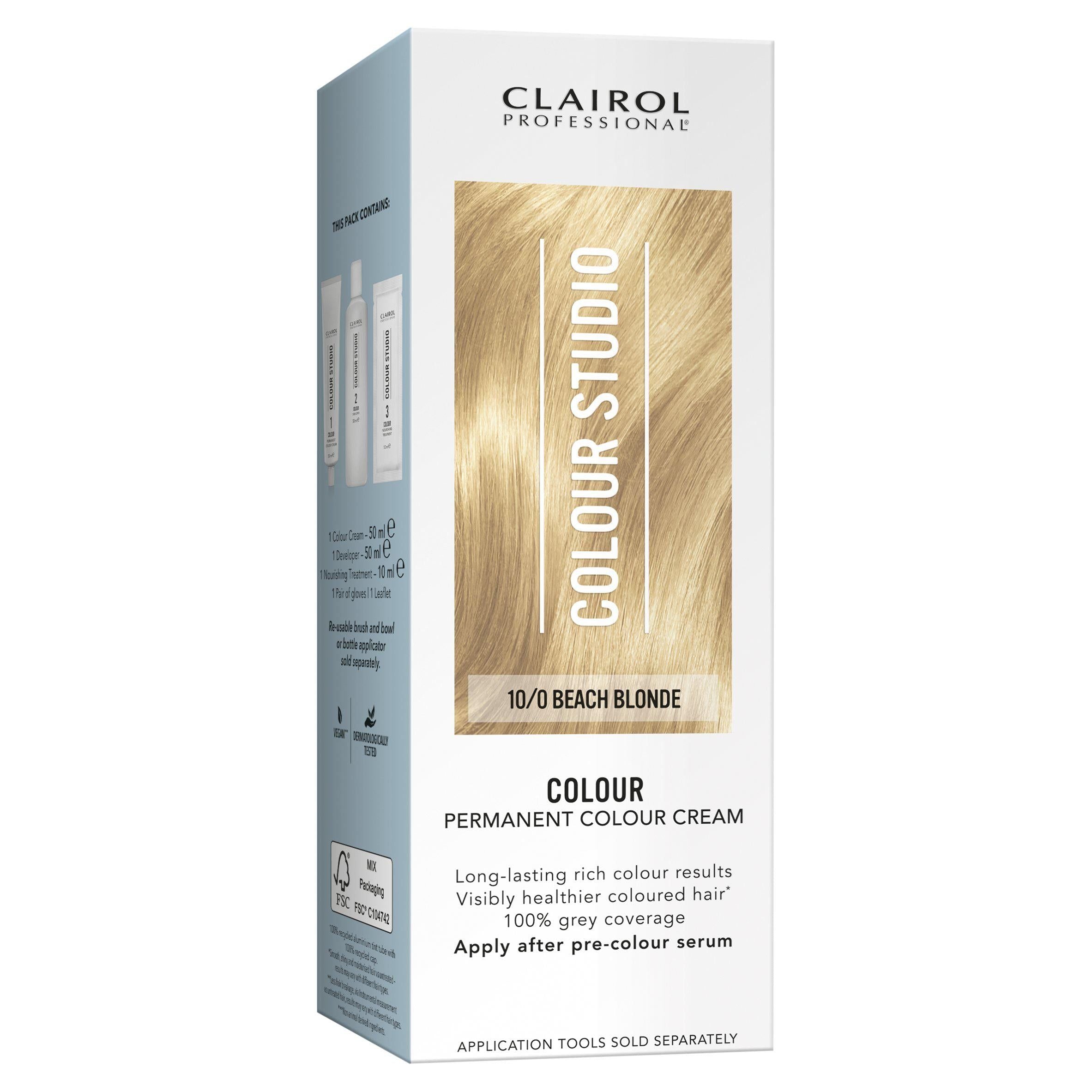 Clairol Professional Colour Studio 10/0 Beach Blonde Permanent Colour Cream