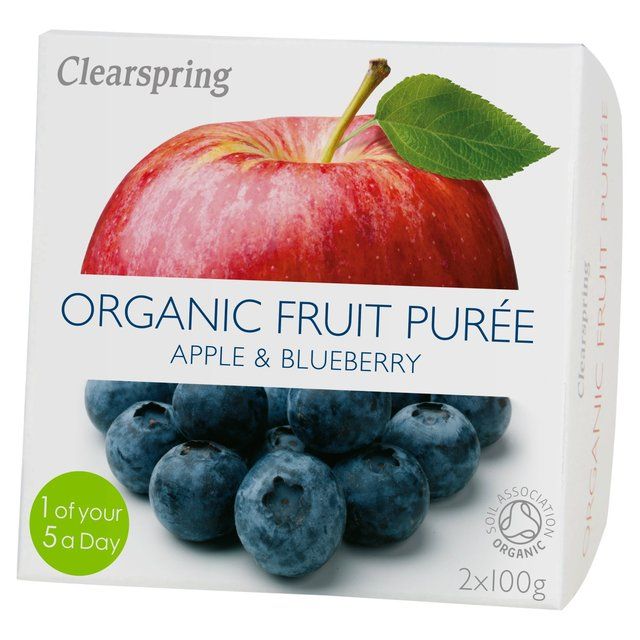 Clearspring Organic Apple &amp;amp; Blueberry Puree   2 x 100g